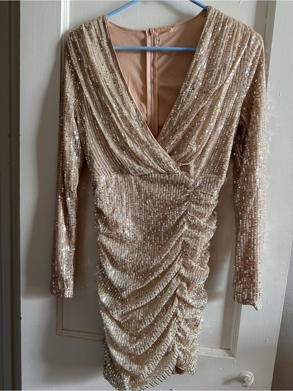 Gold sequin dress